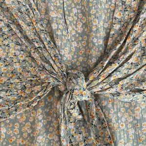 Small Floral Long Sleeve Crop Top